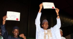 Presidential Poll: Buhari Receives Certificate Of Return From INEC