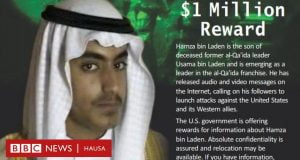 Tukwici: Amurka Za Ta Ba Da Miliyan 360 Ga Wanda Ya Bada Bayanan Hamza Bin Laden