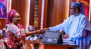 Buhari Swears-In Folasade Yemi-Esan As Substantive Head Of Service Buhari Swears-In Folasade Yemi-Esan As Substantive Head Of Service