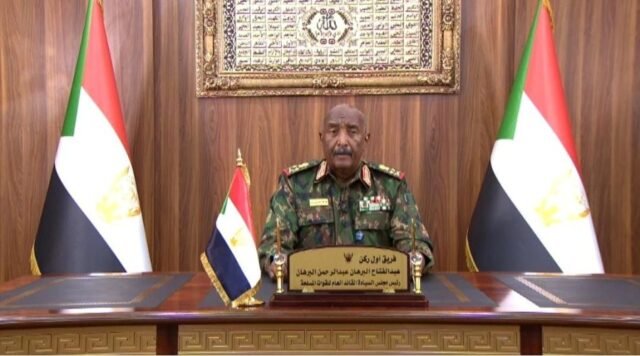 Al Burhan delivers his Eid al Fitr address to the nation on April 9 2024